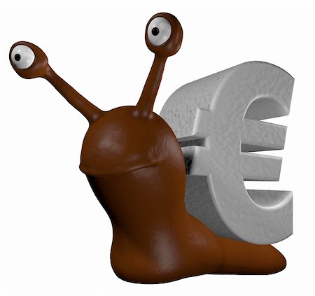 simsearch:400-05910768,k - funny slug with euro symbol - 3d cartoon illustration Foto de stock - Royalty-Free Super Valor e Assinatura, Número: 400-05909131