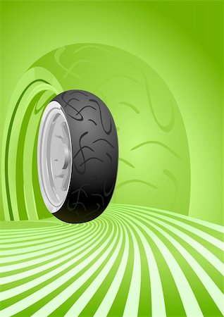Vector motorcycle tire on a green background Photographie de stock - Aubaine LD & Abonnement, Code: 400-05909236