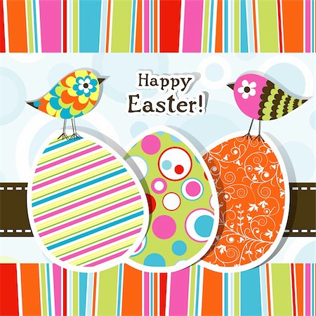 stripes pattern background vector - Template Easter greeting card, vector illustration Stock Photo - Budget Royalty-Free & Subscription, Code: 400-05909510