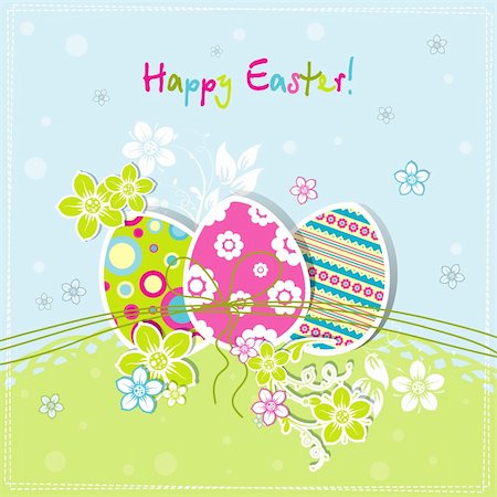 simsearch:400-05925759,k - Template Easter greeting card, vector illustration Photographie de stock - Aubaine LD & Abonnement, Code: 400-05909513