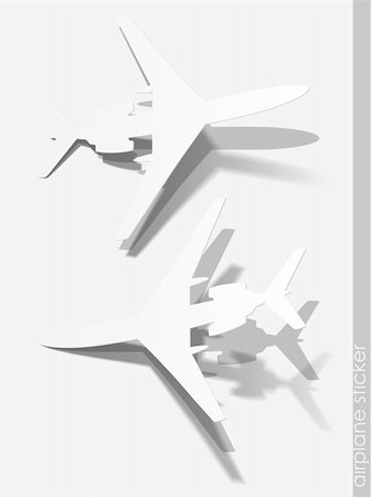 airplane sticker, realistic design elements Stock Photo - Budget Royalty-Free & Subscription, Code: 400-05909634