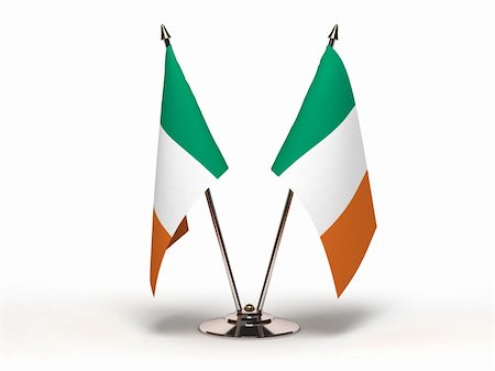 Miniature Flag of Ireland  (Isolated with clipping path) Photographie de stock - Aubaine LD & Abonnement, Code: 400-05909837
