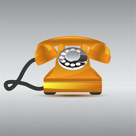 Glossy retro phone, vector illustration, eps10 Stock Photo - Budget Royalty-Free & Subscription, Code: 400-05900049