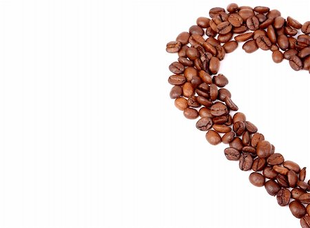 brown coffee beans isolated on white background Stock Photo - Budget Royalty-Free & Subscription, Code: 400-05901098
