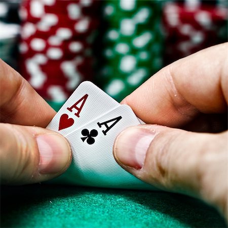 hands with a pair of aces Stock Photo - Budget Royalty-Free & Subscription, Code: 400-05901141