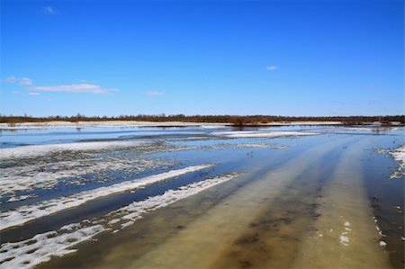 russia frozen lake - winter road under spring water Stock Photo - Budget Royalty-Free & Subscription, Code: 400-05901209