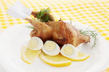 simsearch:400-05333520,k - baked quail with the lemon and the eggs Stock Photo - Budget Royalty-Free & Subscription, Code: 400-05901251