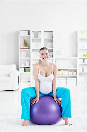 Young pregnant woman with fitball Stock Photo - Budget Royalty-Free & Subscription, Code: 400-05901329