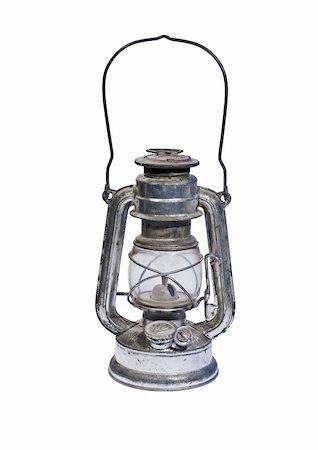 Old kerosene lamp isolated on white Fotografie stock - Microstock e Abbonamento, Codice: 400-05901413