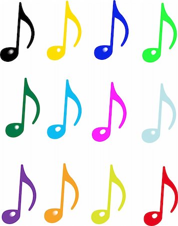 simsearch:400-04332168,k - Collection of music notes - vector Photographie de stock - Aubaine LD & Abonnement, Code: 400-05901509