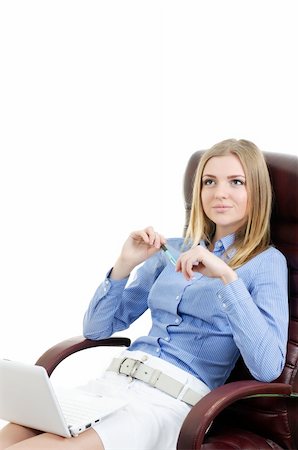 simsearch:400-04008684,k - beautiful young girl working for a laptop in a chair Stockbilder - Microstock & Abonnement, Bildnummer: 400-05901758