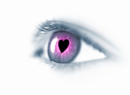 Fall in Love / Young beautiful eye with heart / macro Stock Photo - Budget Royalty-Free & Subscription, Code: 400-05901853