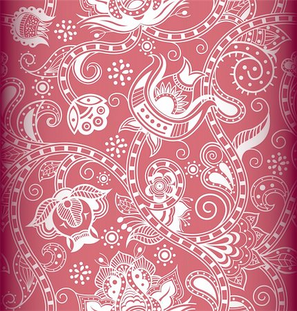 Illustration of abstract floral pattern, made as seamless. Stockbilder - Microstock & Abonnement, Bildnummer: 400-05902440