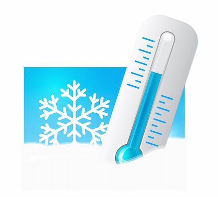 simsearch:400-07297789,k - Thermometer in the snow with snowflakes in the background. Vector illustration Foto de stock - Super Valor sin royalties y Suscripción, Código: 400-05902752