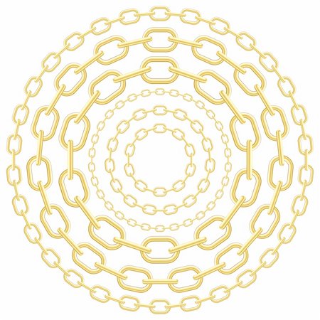 Gold circle chains isolated on white background. Vector illustration. Stock Photo - Budget Royalty-Free & Subscription, Code: 400-05902771