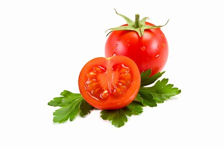 photo of very fresh tomatoes presented on white background Stockbilder - Microstock & Abonnement, Bildnummer: 400-05902799