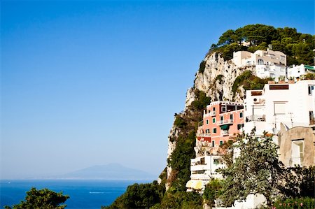 Capri isle (Naples gulf - Italy): view of the vesuvius volcano Foto de stock - Super Valor sin royalties y Suscripción, Código: 400-05902865