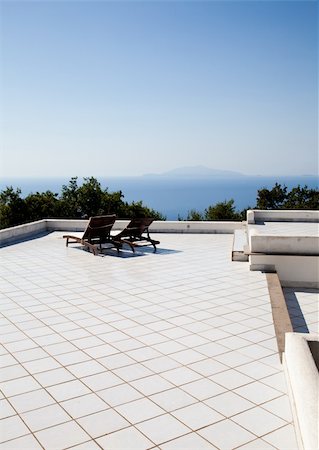 perseomedusa (artist) - Terrace on Naples Gulf: two seats with a wonderful view Fotografie stock - Microstock e Abbonamento, Codice: 400-05902862