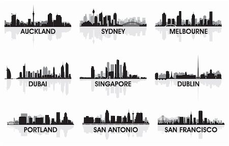 dubai building illustration - Auckland, Sydney, Melbourne, Dubai, Singapore, Dublin, Portland, San Antonio, San Francisco Stock Photo - Budget Royalty-Free & Subscription, Code: 400-05902960