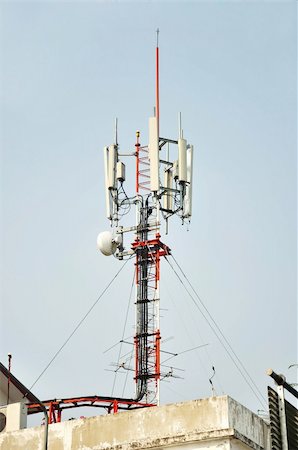 Telecommunication tower with antennas Stock Photo - Budget Royalty-Free & Subscription, Code: 400-05903106