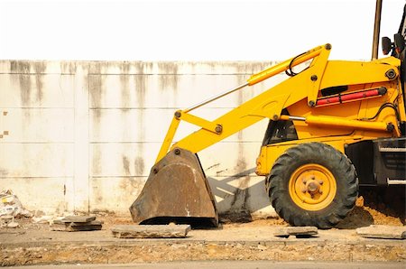 simsearch:400-06171776,k - Wheel loader machine  on the road Stock Photo - Budget Royalty-Free & Subscription, Code: 400-05903107