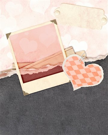 simsearch:400-06798713,k - Grunge valentine background with old photo and label Photographie de stock - Aubaine LD & Abonnement, Code: 400-05903260