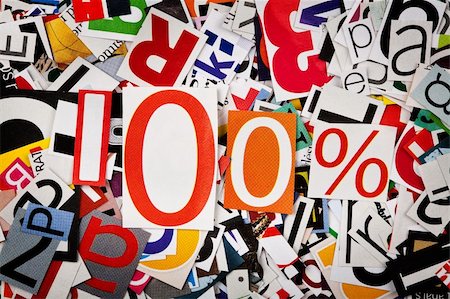 One hundred percent on abstract letters background Foto de stock - Super Valor sin royalties y Suscripción, Código: 400-05903482