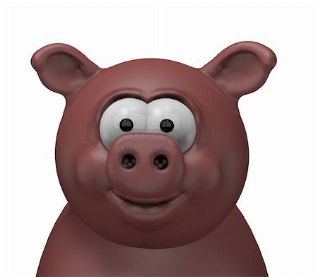 pig roast - happy swine head - 3d cartoon illustration Stock Photo - Budget Royalty-Free & Subscription, Code: 400-05903599