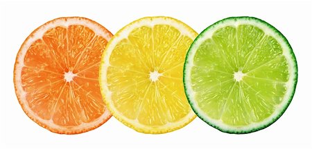 simsearch:400-03931888,k - Slices of fresh citrus fruits isolated on white background Stock Photo - Budget Royalty-Free & Subscription, Code: 400-05903909