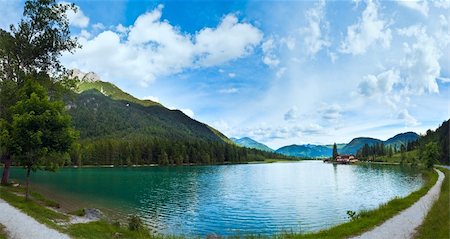 simsearch:400-05716648,k - Beautiful summer Alpine  lake Pillersee panorama (Austria). Two shots composite picture. Photographie de stock - Aubaine LD & Abonnement, Code: 400-05903988