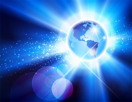 electric explosion - Globe burst background showing North America and South America Stock Photo - Budget Royalty-Free & Subscription, Code: 400-05914241