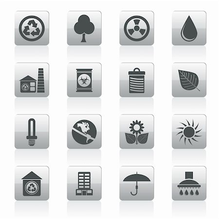 Ecology and nature icons -vector icon set Stock Photo - Budget Royalty-Free & Subscription, Code: 400-05914391