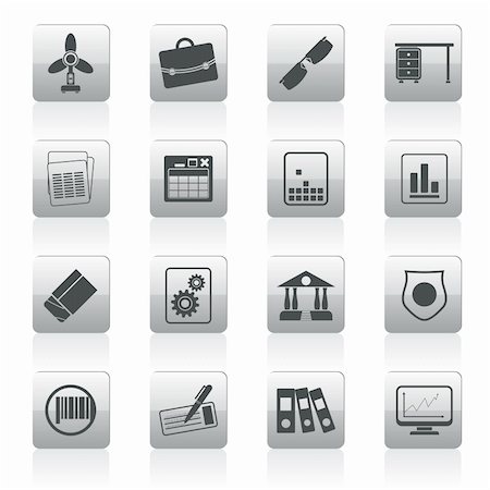 Business and Office Icons - vector icon set Stock Photo - Budget Royalty-Free & Subscription, Code: 400-05914401