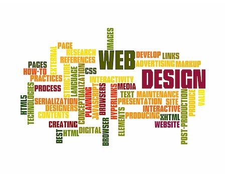 Word Cloud Illustration of Web Design on white Photographie de stock - Aubaine LD & Abonnement, Code: 400-05914549