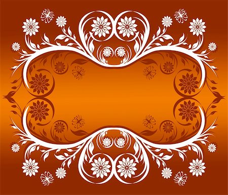 vector illustration of a floral ornament frame with butterflies. Stock Photo - Budget Royalty-Free & Subscription, Code: 400-05914596