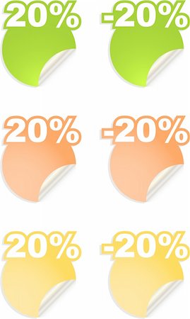 simsearch:400-06069401,k - the Set of vector stickers with percent eps 8 Photographie de stock - Aubaine LD & Abonnement, Code: 400-05914844