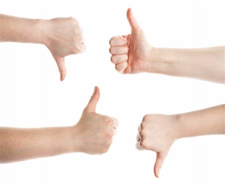 simsearch:400-04775272,k - Approving and not encouraging hands gestures, on a white background Photographie de stock - Aubaine LD & Abonnement, Code: 400-05914937