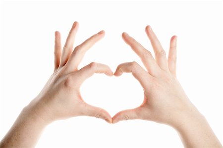 Female hands making heart sign isolated on white background Stock Photo - Budget Royalty-Free & Subscription, Code: 400-05914945