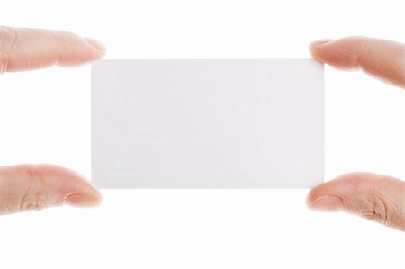 simsearch:400-06060056,k - Business card in female hands isolated on white Foto de stock - Super Valor sin royalties y Suscripción, Código: 400-05914950