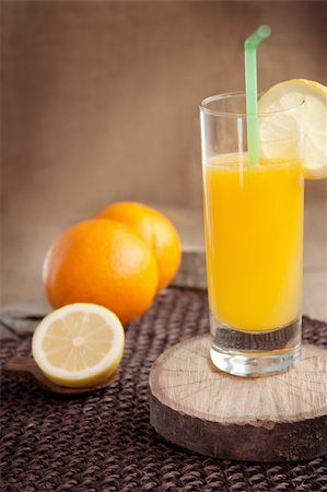 simsearch:400-05741507,k - Glass of healthy orange and lemon juice drink Stockbilder - Microstock & Abonnement, Bildnummer: 400-05915019