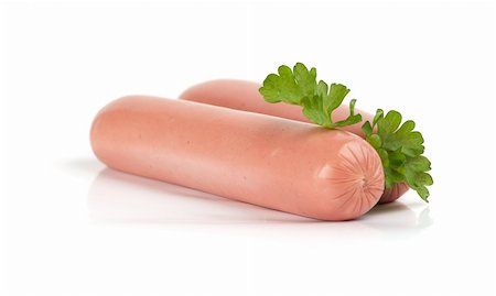 fresh sausage isolated over white Stock Photo - Budget Royalty-Free & Subscription, Code: 400-05915052