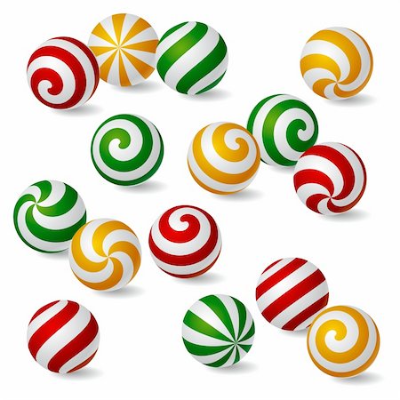 red circle lollipop - Set of colored and striped spheric icons. Vector Illustration Stock Photo - Budget Royalty-Free & Subscription, Code: 400-05915090