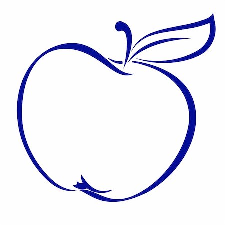 Apple Shape Made in Blue. Illustration on white background. Stock Photo - Budget Royalty-Free & Subscription, Code: 400-05915188