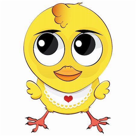 funny cartoon chicken on a white background Stock Photo - Budget Royalty-Free & Subscription, Code: 400-05915180