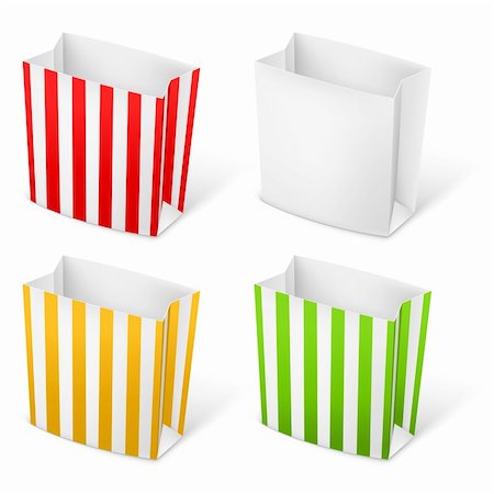 simsearch:400-08095972,k - Set of Stripped color Paper Bags. Illustration on white background Stock Photo - Budget Royalty-Free & Subscription, Code: 400-05915190