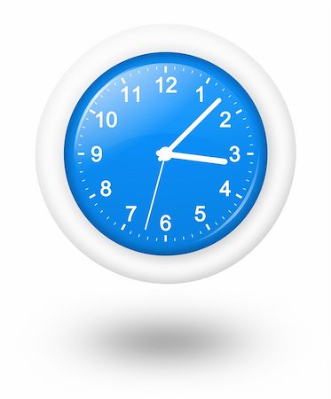 simsearch:400-04690033,k - Illustration of Analog Blue Vector Clock with shadow isolated Stock Photo - Budget Royalty-Free & Subscription, Code: 400-05915281