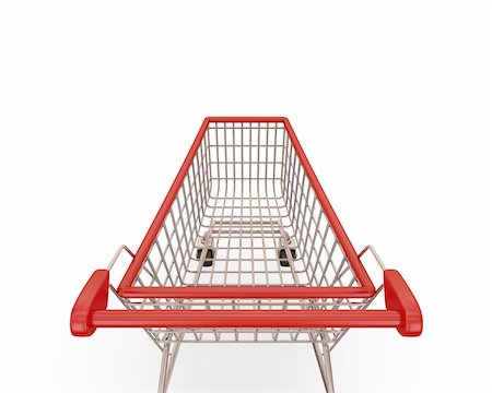 Shopping trolley isolated on white background.3d rendered. Stock Photo - Budget Royalty-Free & Subscription, Code: 400-05915434