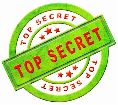 top secret icon or stamp confidential or classified information secrecy button in red text on green isolated on white Stock Photo - Budget Royalty-Free & Subscription, Code: 400-05915945