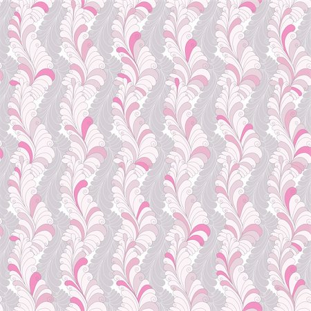 flowers curl - Seamless floral pattern with pink and grey vertical stripes (vector) Stock Photo - Budget Royalty-Free & Subscription, Code: 400-05916774