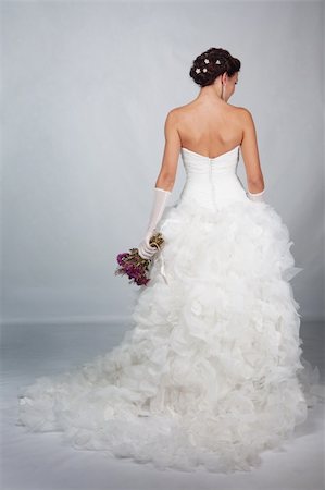 elegant bride hairstyle - Brunet bride photo in studio Stock Photo - Budget Royalty-Free & Subscription, Code: 400-05916799